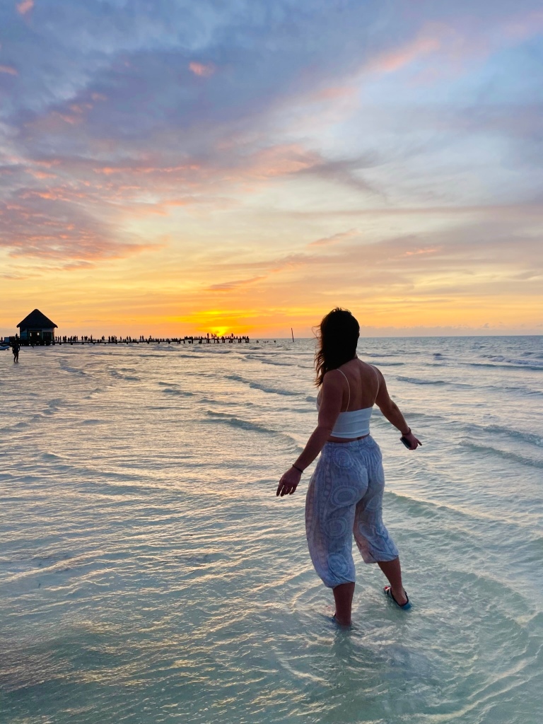 Basking in a beautiful sunset on Holbox Island in Mexico
